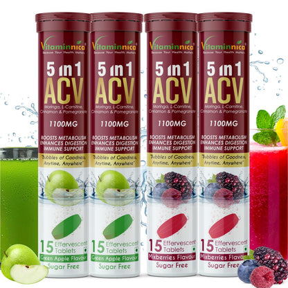 Vitaminnica ACV Moringa 5-in-1- 15 Effervescent Tablets – Ultimate Detox & Metabolism Booster | - Vitaminnica Healthcare