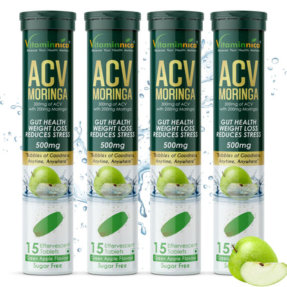 Vitaminnica ACV Moringa Effervescent- 15 Tablets | Supports Digestion, Detox & Weight Management - Vitaminnica Healthcare
