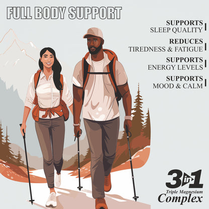 Vitaminnica Magnesium Glycinate 3in1- 90 Capsules |  Glycinate, Citrate & Malate- Triple High Absorption Vegan Supplement | Supports Muscle Relaxation and Stress - Vitaminnica Healthcare