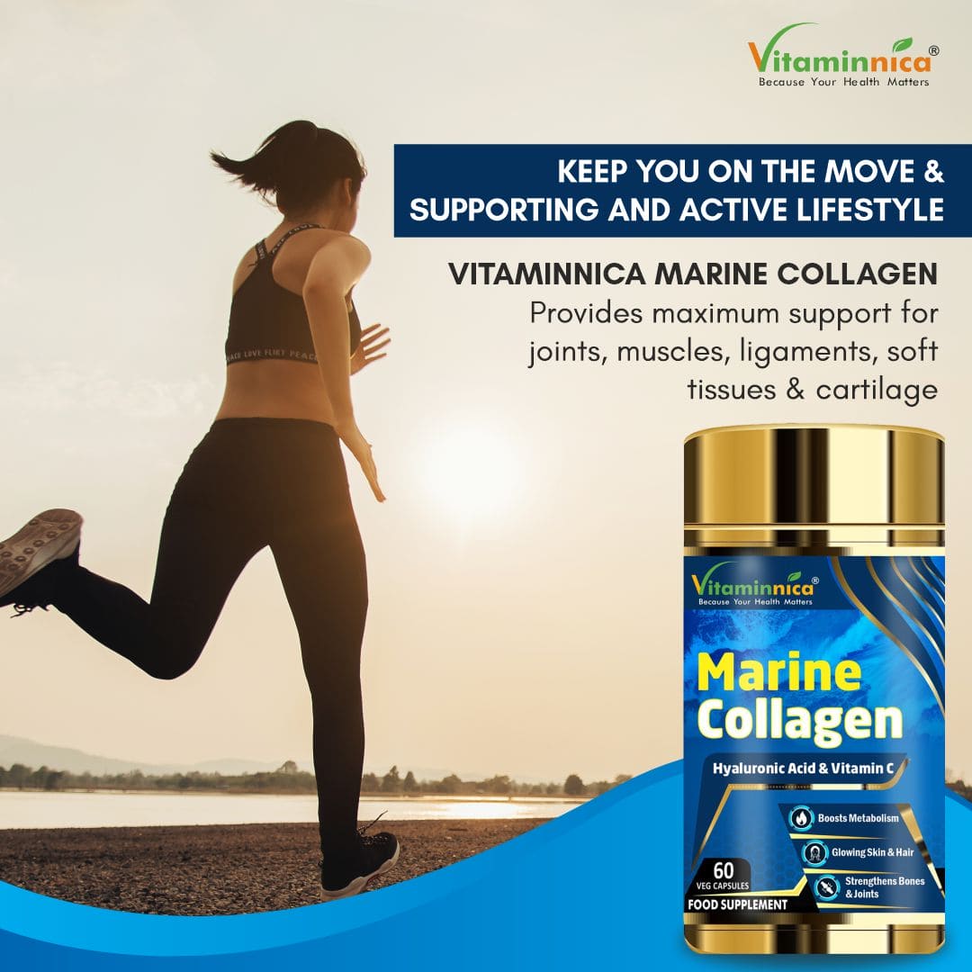 Vitaminnica Marine Based Collagen-  Skin, Hair, Nails, Bones & Joints | 60 Capsules - Vitaminnica Healthcare