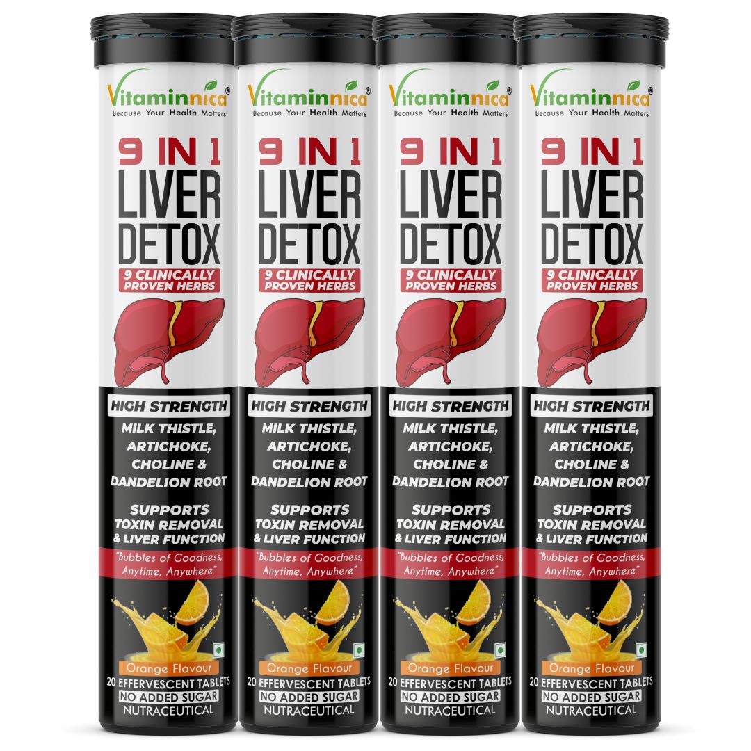 Vitaminnica 9-in-1 Liver Detox Effervescent Tablets – Advanced Liver Cleanse- 20 Effervescent Tablets - Vitaminnica Healthcare
