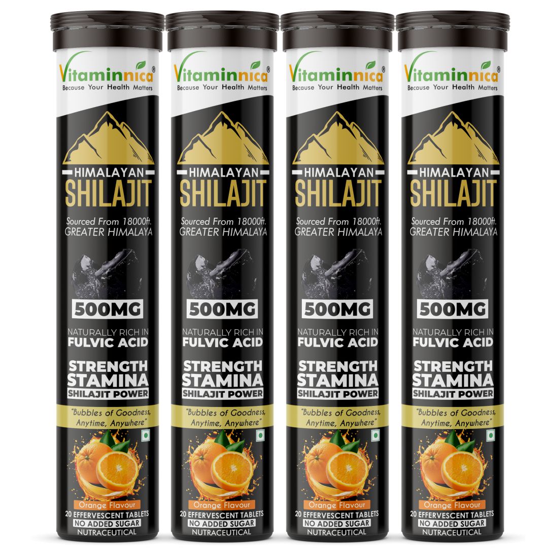 Vitaminnica Shilajit- 20 Effervescent Tablets – Natural Energy, Strength & Stamina Booster for Men & Women | Himalayan Shilajit Extract with Fulvic Acid for Vitality & Performance - Vitaminnica Healthcare