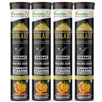Vitaminnica Shilajit- 20 Effervescent Tablets – Natural Energy, Strength & Stamina Booster for Men & Women | Himalayan Shilajit Extract with Fulvic Acid for Vitality & Performance - Vitaminnica Healthcare