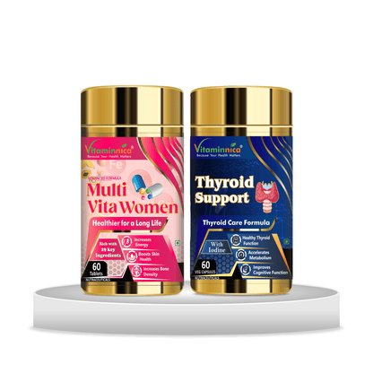 Multivita Women + Thyroid Support Combo: Thyroid Health and Metabolism Support for Women - 120 Capsules - vitaminnicahealthcare