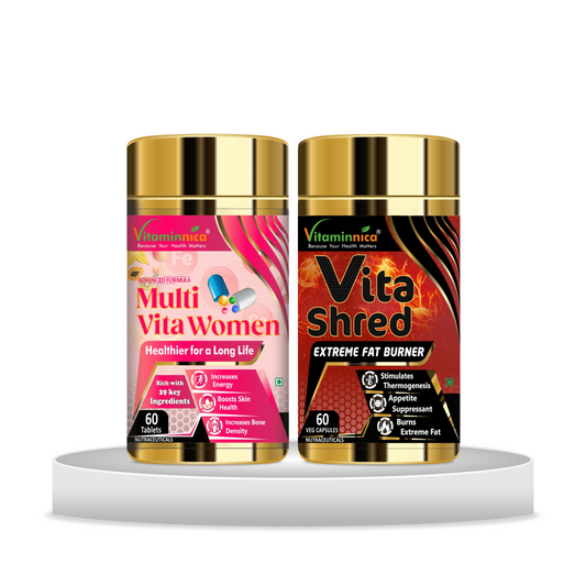 Multivita Women + Vita Shred Combo: Weight Management and Lean Muscle Support for Women - 120 Capsules - vitaminnicahealthcare