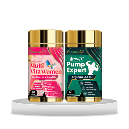 Multivita Women + Pump Expert Combo: Pre-Workout Energy and Performance for Women - 120 Capsules - vitaminnicahealthcare