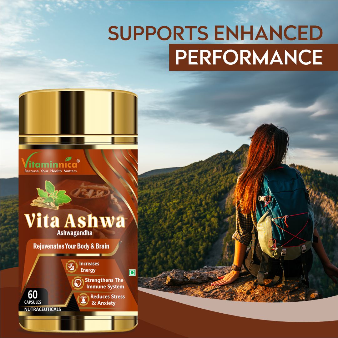 Vitaminnica Vita Ashwa- Ashwagandha 500mg- Rejuvenates your Body- 60 Capsules