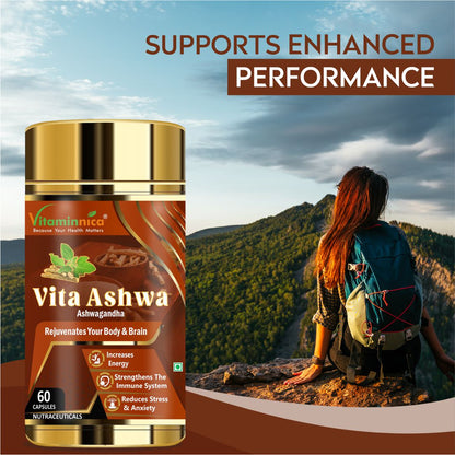 Vitaminnica Vita Ashwa- Ashwagandha 500mg- Rejuvenates your Body- 60 Capsules - Vitaminnica Healthcare