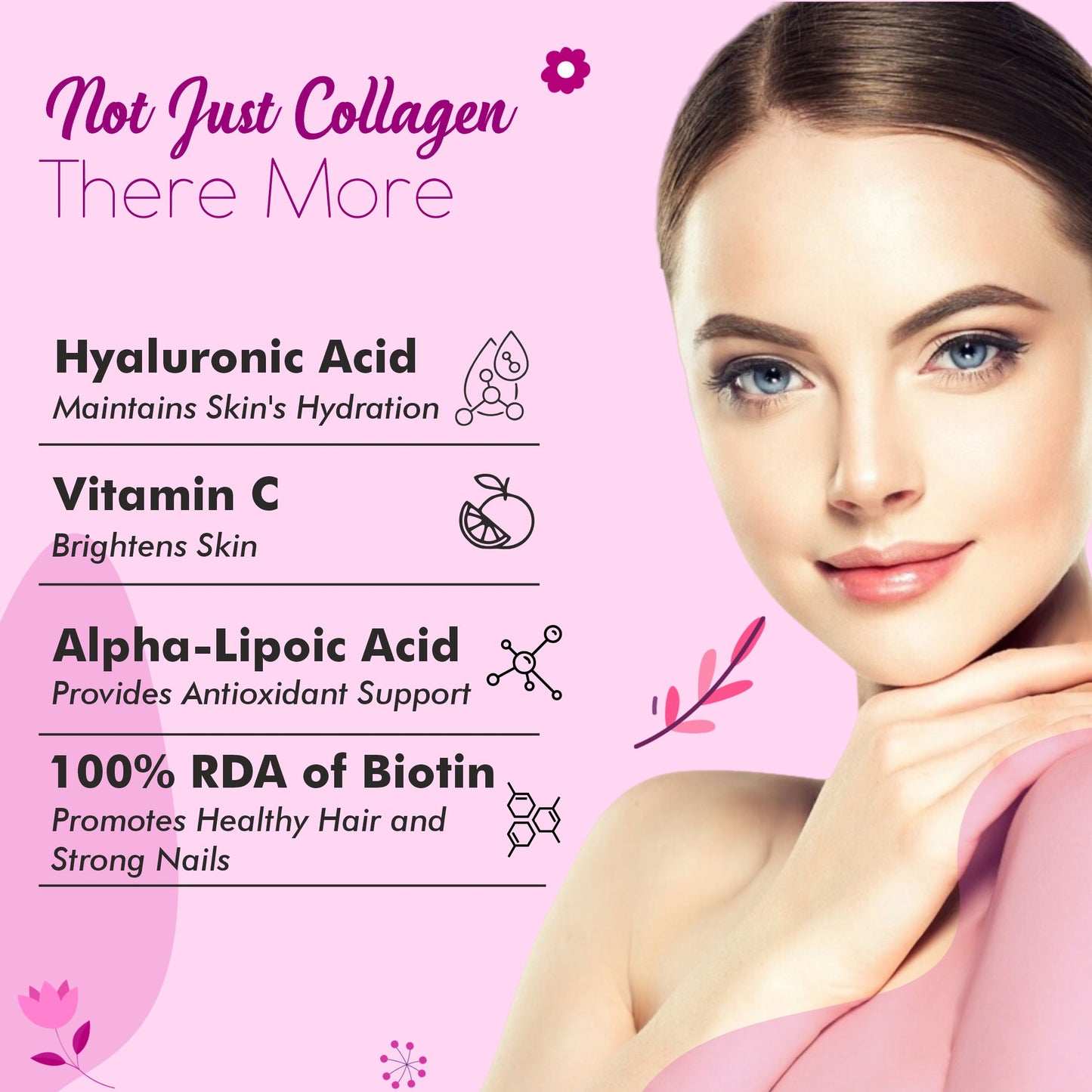Vitaminnica Vita Beauty Collagen Powder- MixBerry Flavour | Vitamin C, Glutathione, Hyaluronic Acid, Biotin 180g-30 servings - Vitaminnica Healthcare