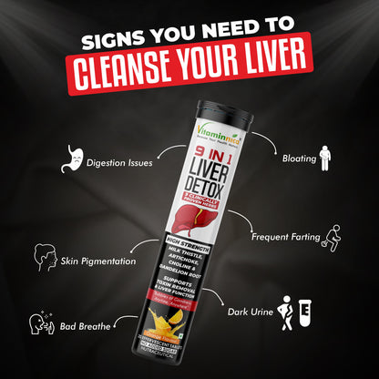 Vitaminnica 9-in-1 Liver Detox Effervescent Tablets – Advanced Liver Cleanse- 20 Effervescent Tablets - Vitaminnica Healthcare