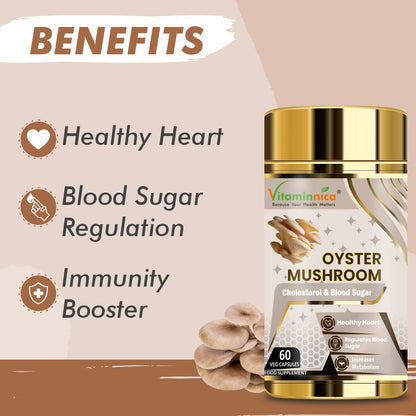 Vitaminnica Oyster Mushroom- 60 Capsules - Vitaminnica Healthcare