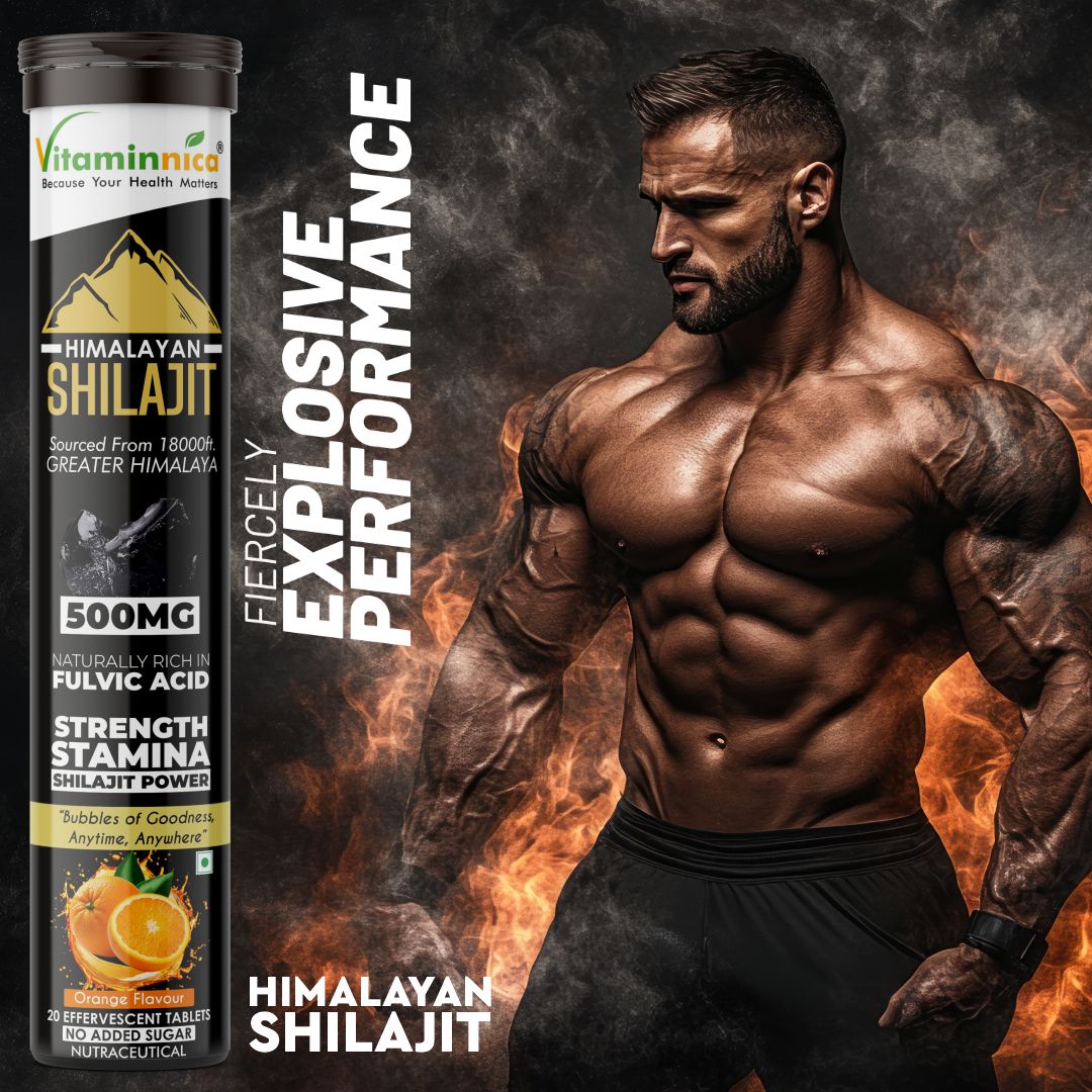 Vitaminnica Shilajit- 20 Effervescent Tablets – Natural Energy, Strength & Stamina Booster for Men & Women | Himalayan Shilajit Extract with Fulvic Acid for Vitality & Performance - Vitaminnica Healthcare