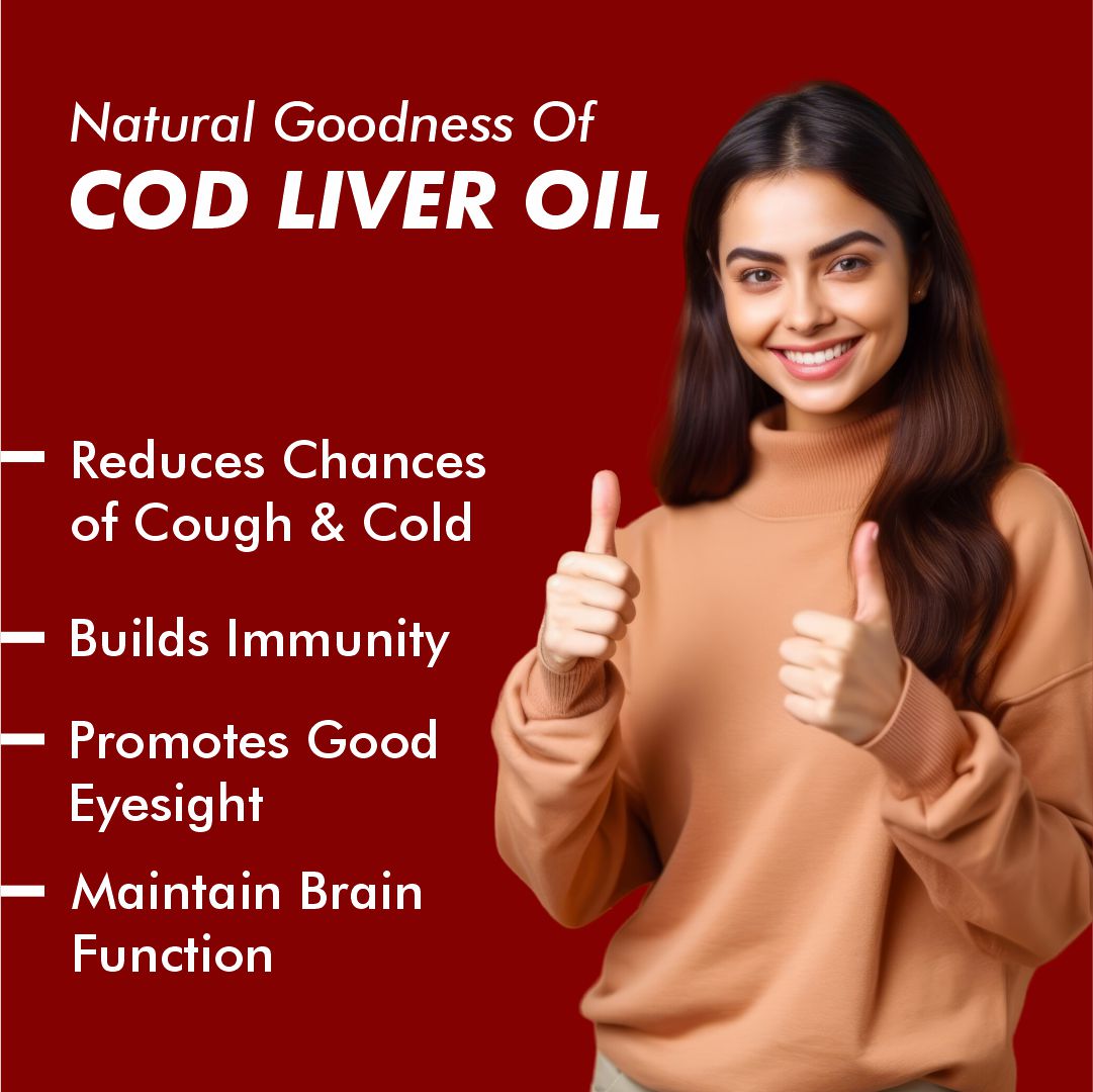 Vitaminnica Cod Liver Oil - Better Eyesight, Heart, Skin & Hair- 60 Softgels