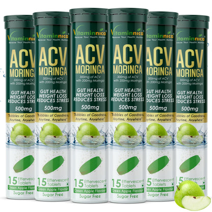 Vitaminnica ACV Moringa Effervescent- 15 Tablets | Supports Digestion, Detox & Weight Management - Vitaminnica Healthcare