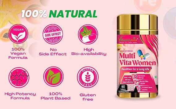 Multivita Women + Spirulina Combo: Nutritional Support and Energy for Women - 120 Capsules - vitaminnicahealthcare