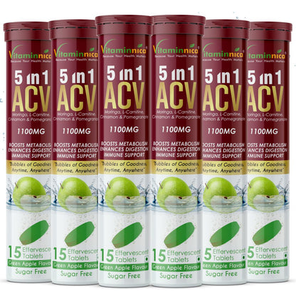 Vitaminnica ACV Moringa 5-in-1- 15 Effervescent Tablets – Ultimate Detox & Metabolism Booster | - Vitaminnica Healthcare