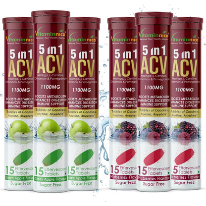 Vitaminnica ACV Moringa 5-in-1- 15 Effervescent Tablets – Ultimate Detox & Metabolism Booster | - Vitaminnica Healthcare