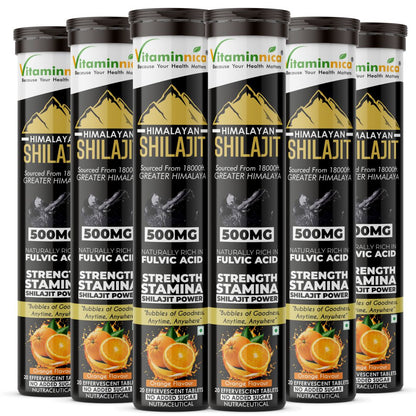 Vitaminnica Shilajit- 20 Effervescent Tablets – Natural Energy, Strength & Stamina Booster for Men & Women | Himalayan Shilajit Extract with Fulvic Acid for Vitality & Performance - Vitaminnica Healthcare