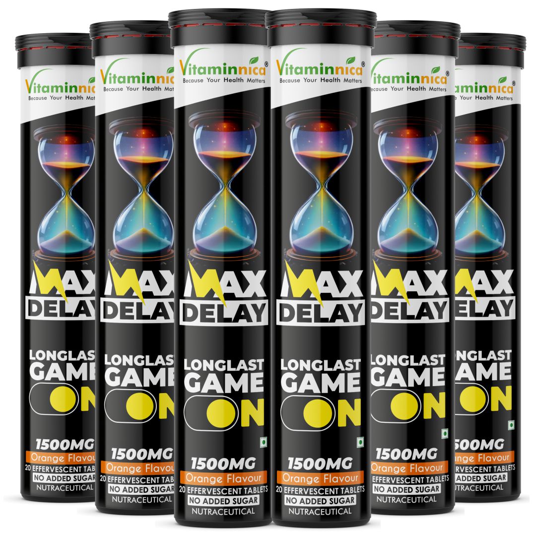 Vitaminnica Max Delay- 20 Effervescent Tablets| Natural Vitality, Performance & Endurance Booster for Men - Vitaminnica Healthcare