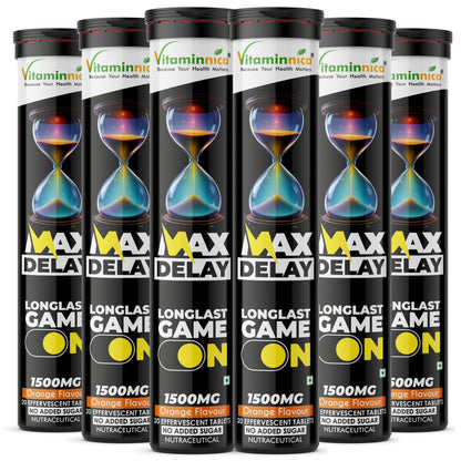 Vitaminnica Max Delay- 20 Effervescent Tablets| Natural Vitality, Performance & Endurance Booster for Men - Vitaminnica Healthcare