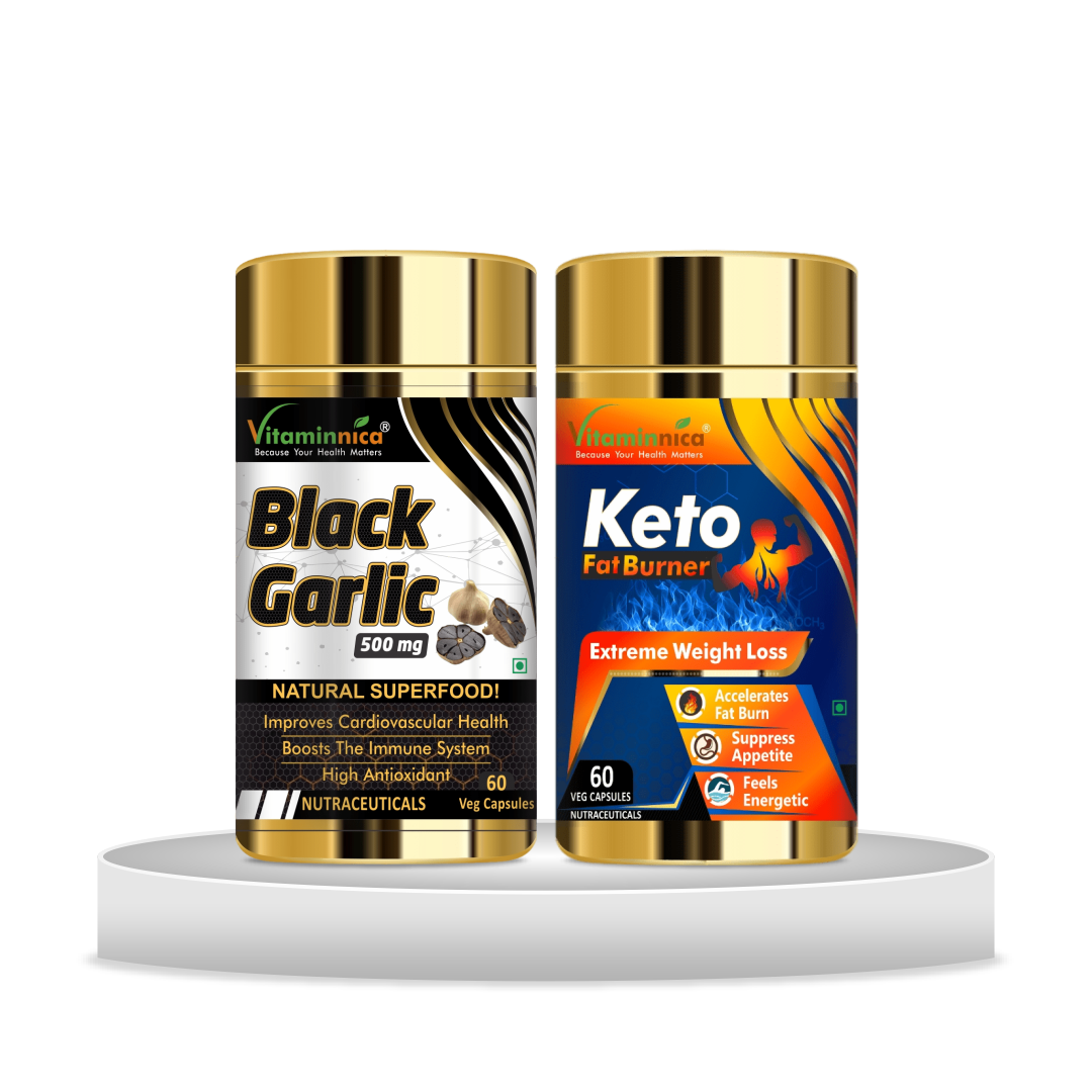 Black Garlic + Keto Fat Burner Combo: Ketogenic Support and Fat Burning - 120 Capsules - vitaminnicahealthcare