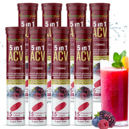 Vitaminnica ACV Moringa 5-in-1- 15 Effervescent Tablets – Ultimate Detox & Metabolism Booster | - Vitaminnica Healthcare