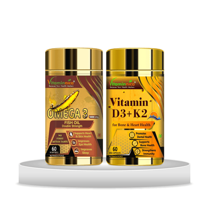 Omega 3 + D3K2 Combo: Bone and Immune Health - 120 Capsules - vitaminnicahealthcare