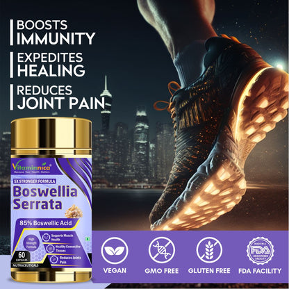 Vitaminnica Boswellia Serrata 2500mg (5:1 Extract) | 60 Vegan Capsules- 2 Months Supply | 85% Standardised Boswellic Acid, Indian Frankincense | Anti-inflammatory - Vitaminnica Healthcare
