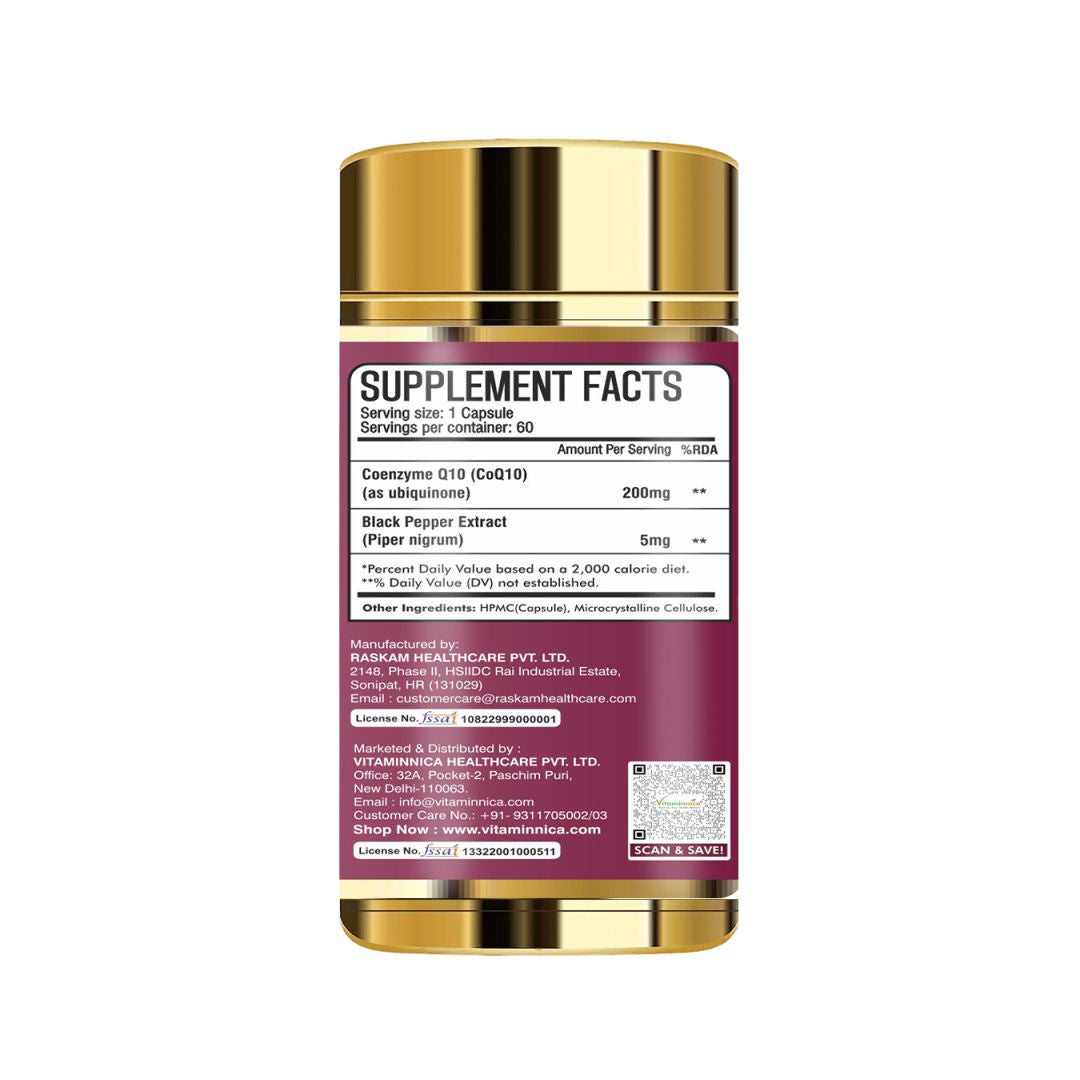 Vitaminnica Coq 200mg 60 Capsules - Vitaminnica Healthcare