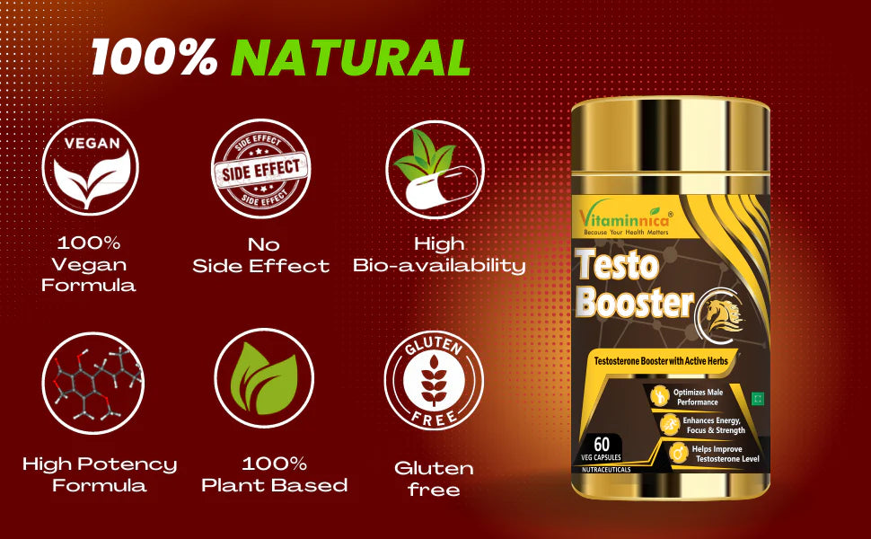 Biotin + Testo Booster Combo: Muscle Growth and Energy - 120 Capsules - vitaminnicahealthcare