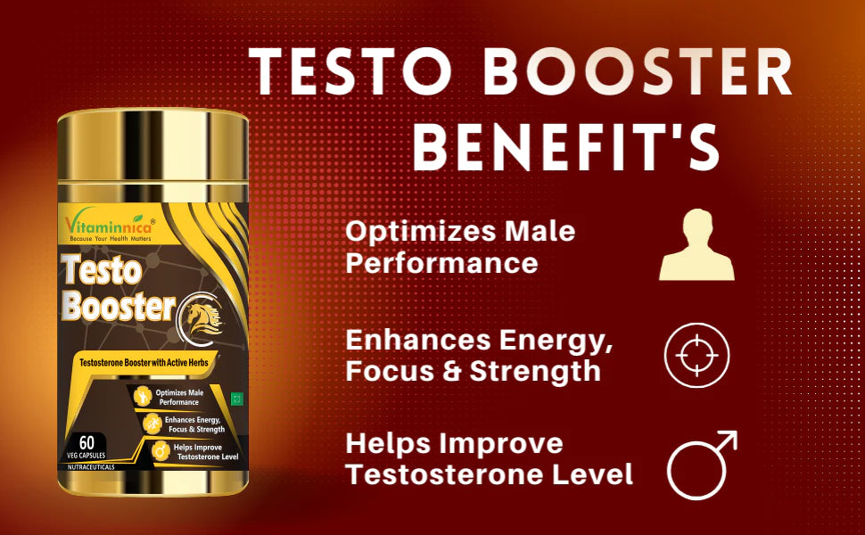 Biotin + Testo Booster Combo: Muscle Growth and Energy - 120 Capsules - vitaminnicahealthcare