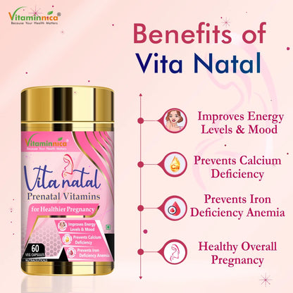 Biotin + Vitanatal Prenatal Combo: Hair, Skin, and Nail Health for Expecting Mothers - 120 Capsules - vitaminnicahealthcare