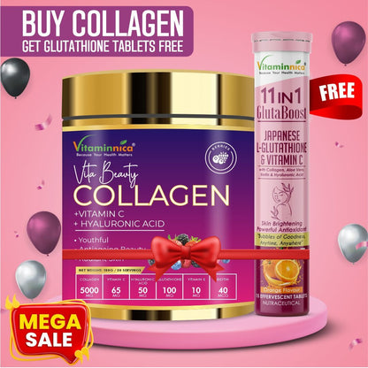 Beauty Boost Bundle-For Glowing Skin & Anti-Aging | Vitaminnica Vita Beauty Collagen with Glutaboost 11in1 FREE! - Vitaminnica Healthcare