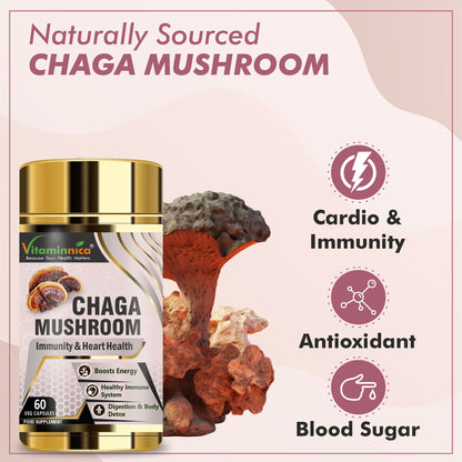 Vitaminnica Chaga Mushroom- 60 Capsules - Vitaminnica Healthcare
