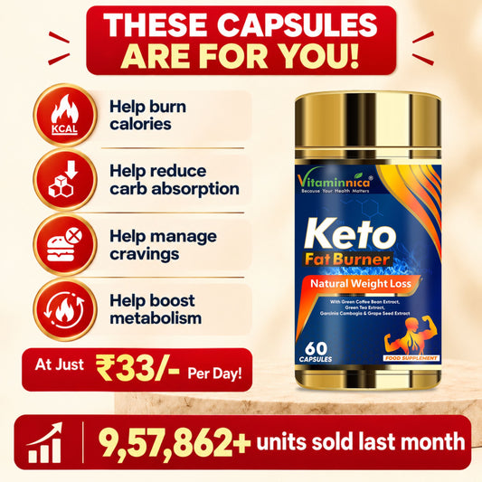 Vitaminnica Keto Fat Burner - Weight management and Improve Energy Levels - 60 Capsules