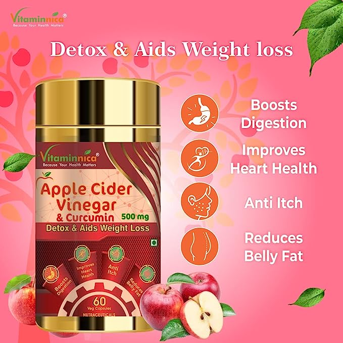 Omega 3 + Apple Cider Vinegar Combo: Digestive Health and Weight Management - 120 Capsules - vitaminnicahealthcare