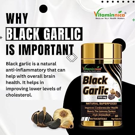 Black Garlic + D3K2 Combo: Bone Health and Vitamin D Absorption - 120 Capsules - vitaminnicahealthcare