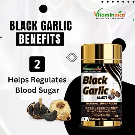 Black Garlic + Korean Ginseng Combo: Energy and Vitality Booster - 120 Capsules - vitaminnicahealthcare