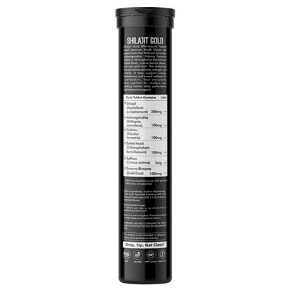 Vitaminnica Shilajit Gold- 20 Effervescent Tablets | Ashwagandha, Gokhru, Saffron & Swarna Bhasma (Gold Dust) for Natural Vitality, Strength & Performance Booster - Vitaminnica Healthcare