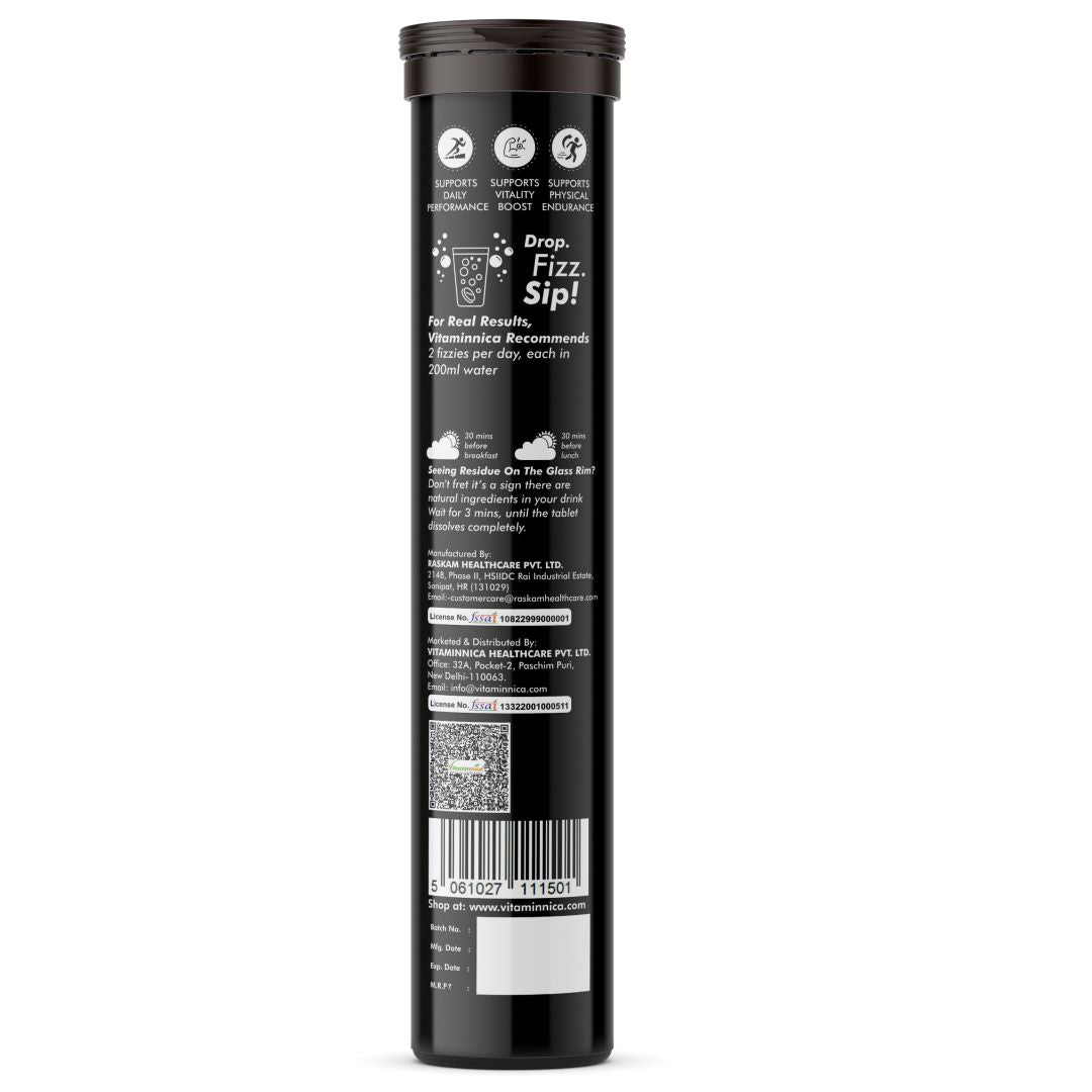 Vitaminnica Shilajit- 20 Effervescent Tablets – Natural Energy, Strength & Stamina Booster for Men & Women | Himalayan Shilajit Extract with Fulvic Acid for Vitality & Performance - Vitaminnica Healthcare