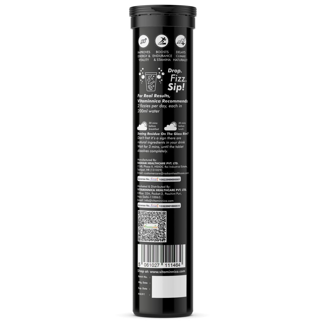 Vitaminnica Max Delay- 20 Effervescent Tablets| Natural Vitality, Performance & Endurance Booster for Men - Vitaminnica Healthcare