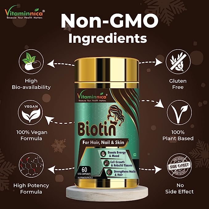 Black Garlic + Biotin Combo: Hair, Skin, and Nail Health - 120 Capsules - vitaminnicahealthcare