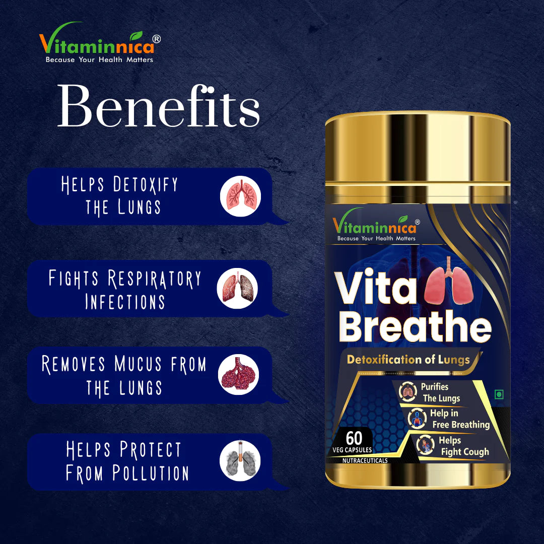 Black Garlic + Vita Breathe Combo: Respiratory Health and Lung Support - 120 Capsules - vitaminnicahealthcare