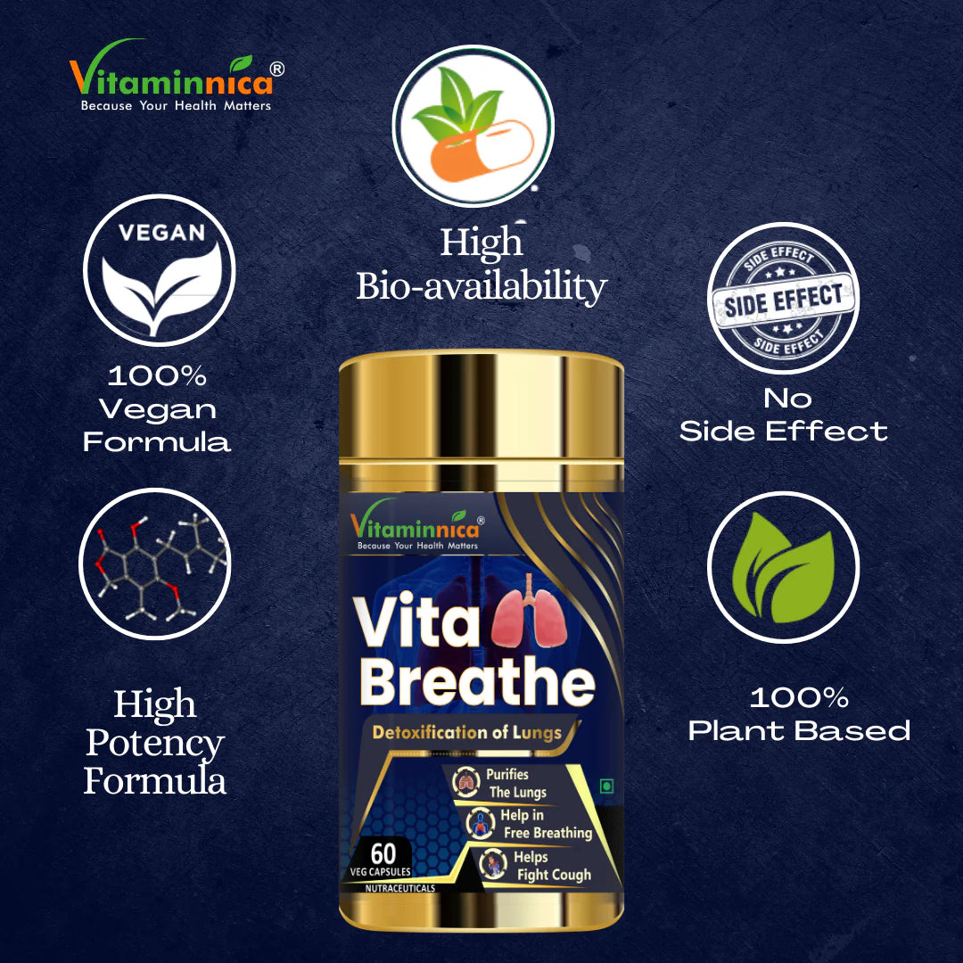 Biotin + Vita Breathe Combo: Respiratory Health and Lung Support - 120 Capsules - vitaminnicahealthcare