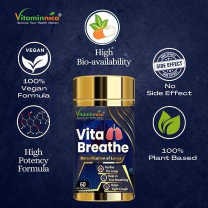 Biotin + Vita Breathe Combo: Respiratory Health and Lung Support - 120 Capsules - vitaminnicahealthcare