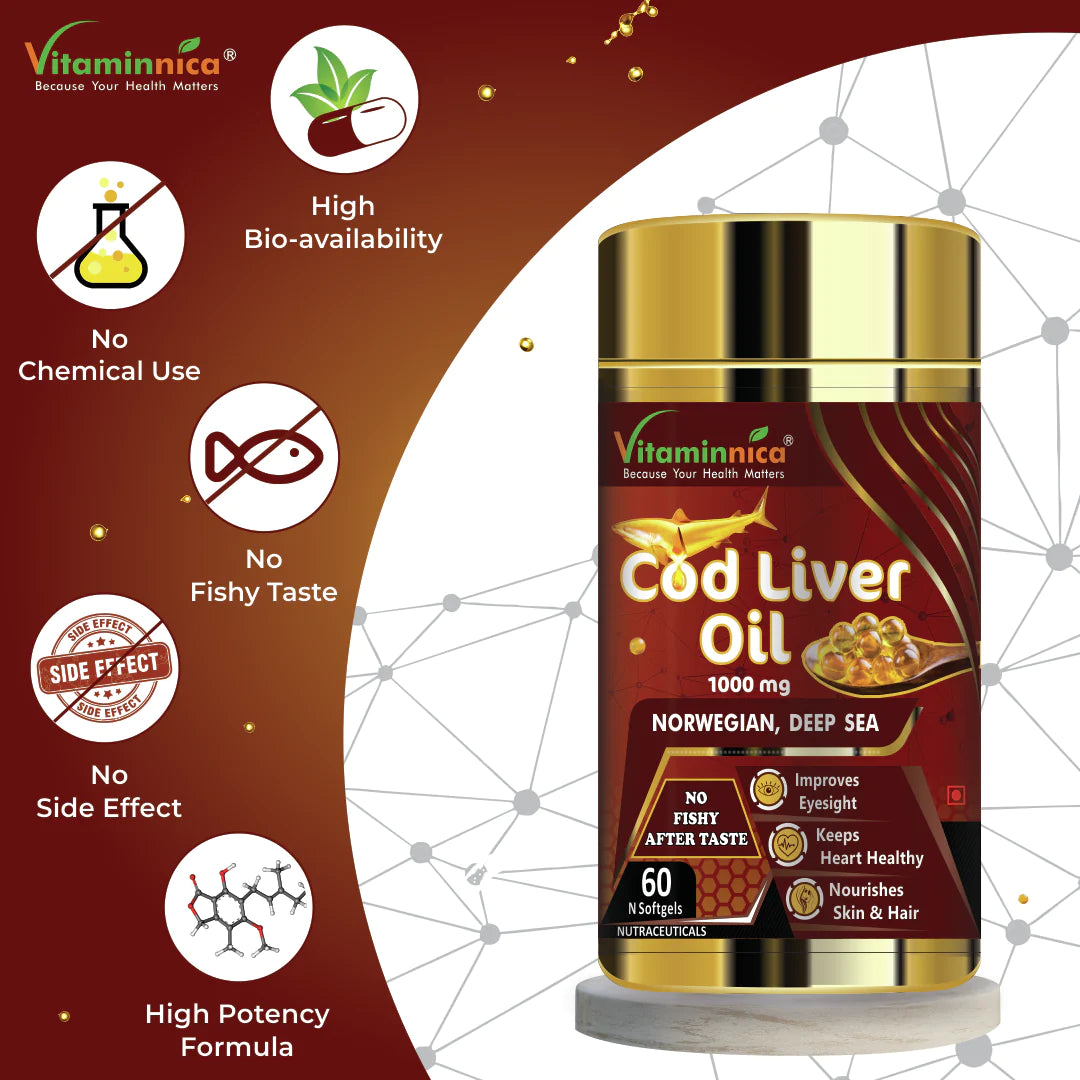 Omega 3 + COD Liver Oil Combo: Essential Omega-3 and Liver Health - 120 Softgels - vitaminnicahealthcare