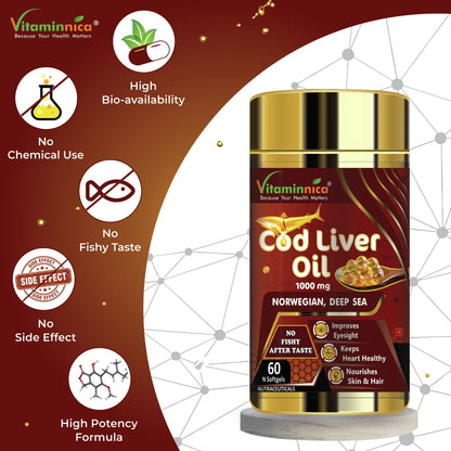 Black Garlic + COD Liver Oil Combo: Heart Health and Omega-3 Support - 120 Capsules - vitaminnicahealthcare