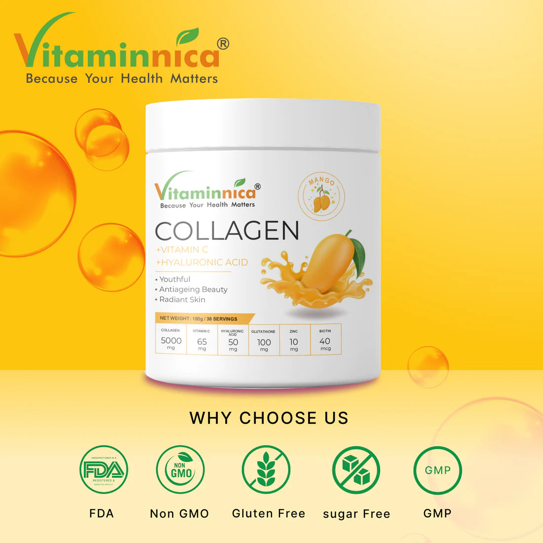 Multivita Men + Collagen Mango Combo: Joint and Skin Health for Men - vitaminnicahealthcare