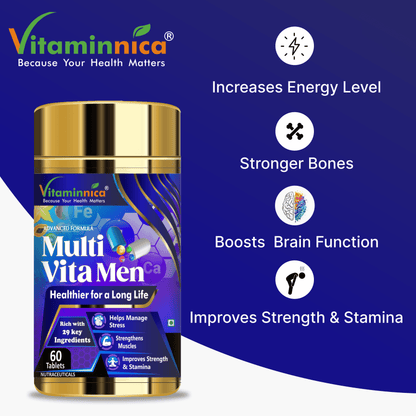 Vitaminnica Multi Vita Men & Women Combo Pack- 60 Tablets | Multivitamins for Overall Health & Immunity | - vitaminnicahealthcare