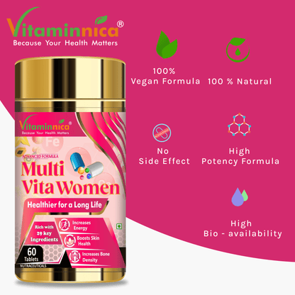 Vitaminnica Multi Vita Men & Women Combo Pack- 60 Tablets | Multivitamins for Overall Health & Immunity | - vitaminnicahealthcare